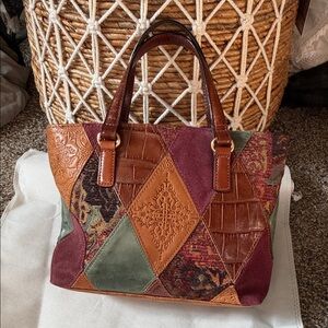Fossil Multicolor Vintage Patchwork Satchel